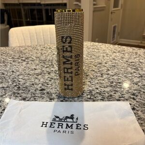 Hermès Paris Gold Rhinestone temperature tumbler